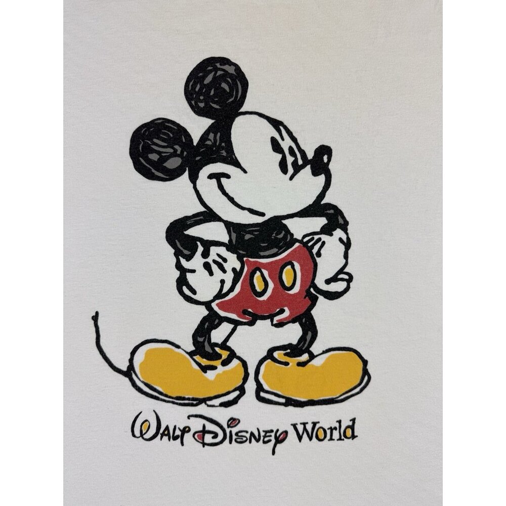 Rare Vintage 90s Mickey Mouse Walt Disney World White Shirt Art Cartoon Movie XL - Picture 3 of 9
